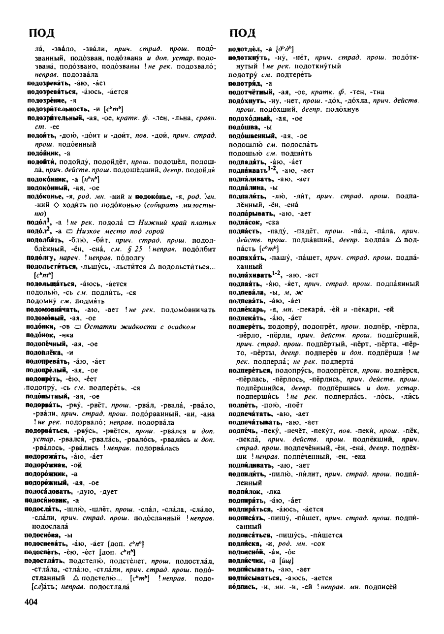 Фотокопия pdf / скан страницы 404 орфоэпического словаря под редакцией Аванесова (4 издание, 1988 год)
